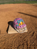 Custom Baseball/Softball Helmet -Cheetah Print with Softball Bow-